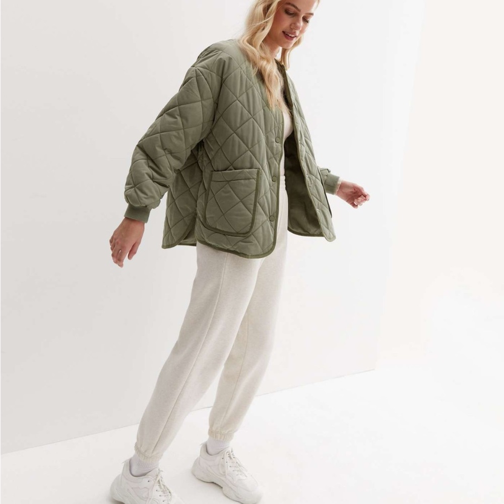 New Look Quilted Jacket Khaki